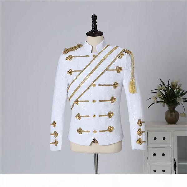 england style court dress vintage black white sequins stand collar jacket slim coat nightclub bar men's band rock singer costume wholes, Black;brown
england style court dress vintage black white sequins stand collar jacket slim coat nightclub bar men's band rock singer costume wholes, Black;brown