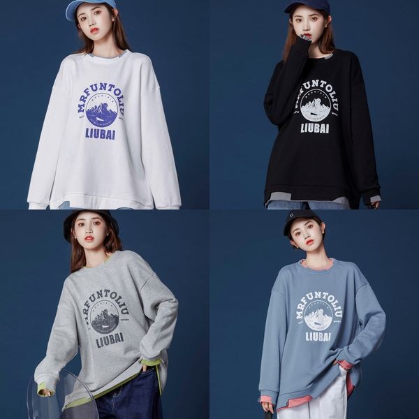 new korean round neck irregular fake sweater two piece long sleeve sweater for women k3ywz, Black
new korean round neck irregular fake sweater two piece long sleeve sweater for women k3ywz, Black