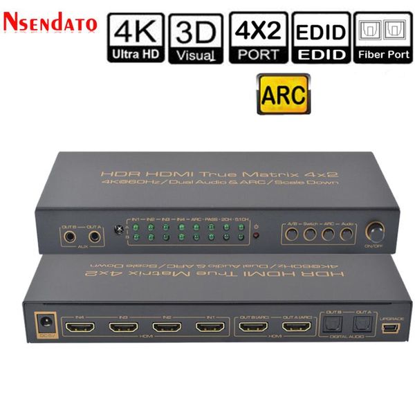 true matrix switch 4k 4x2 hdr dual audio extractor adapter switcher with optical arc spdif edid scale down for tv ps4
true matrix switch 4k 4x2 hdr dual audio extractor adapter switcher with optical arc spdif edid scale down for tv ps4