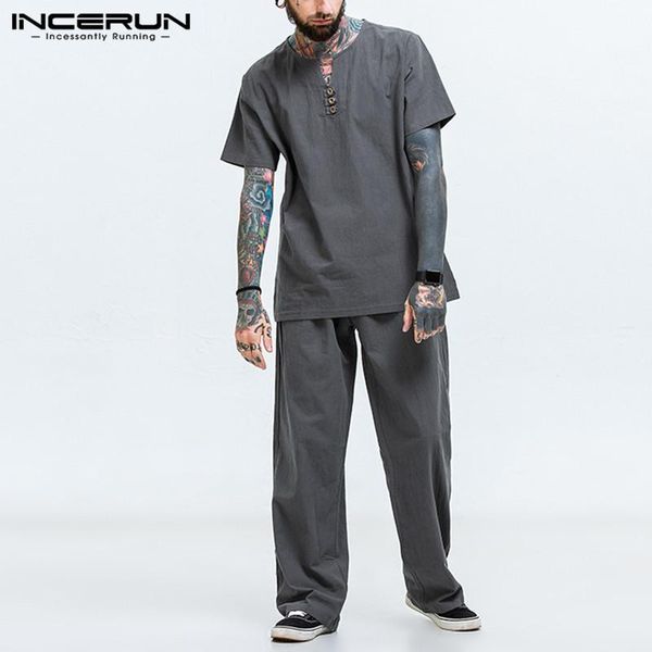 chinese style cotton sets incerun mens solid color suits long sleeve buttons drawstring pants loose suits men cozy sets 5xl, Gray
chinese style cotton sets incerun mens solid color suits long sleeve buttons drawstring pants loose suits men cozy sets 5xl, Gray
