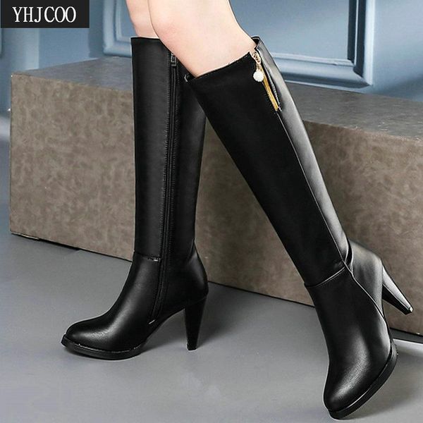 new fashion autumn winter shoes for women high heels boots knee high boots for women wide calf solid black botas mujer
new fashion autumn winter shoes for women high heels boots knee high boots for women wide calf solid black botas mujer