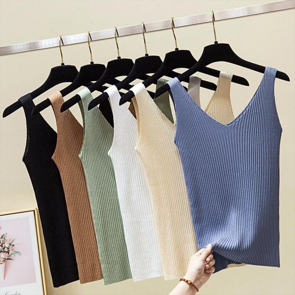 fashion v neck solid knitted tank women korean sleeveless slim chic summer camis 2021 new arrival, White
fashion v neck solid knitted tank women korean sleeveless slim chic summer camis 2021 new arrival, White