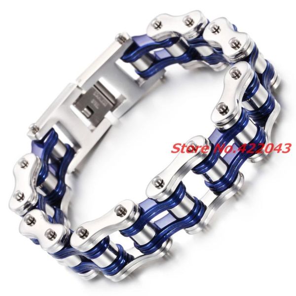 link, chain 22cm*16mm fashion stainless steel bike bracelet men silver blue color bicycle motorcycle link bracelets punk rock jewelry, Black
link, chain 22cm*16mm fashion stainless steel bike bracelet men silver blue color bicycle motorcycle link bracelets punk rock jewelry, Black