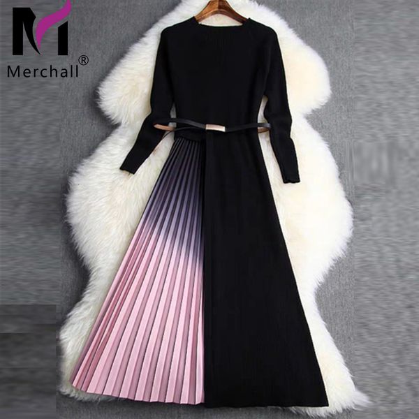 2021 new winter knit elegant knee-length pleated patchwork o-neck vestidos women autumn long sleeve party robe mfj8, Black;gray
2021 new winter knit elegant knee-length pleated patchwork o-neck vestidos women autumn long sleeve party robe mfj8, Black;gray