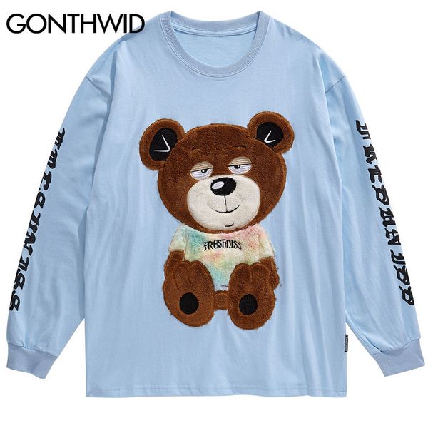 hip hop streetwear embroidered bear patch long sleeve tees shirts harajuku casual loose oversized tshirts men 2020, White;black
hip hop streetwear embroidered bear patch long sleeve tees shirts harajuku casual loose oversized tshirts men 2020, White;black