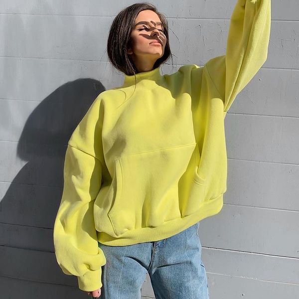women's hoodies & sweatshirts high-necked sweatshirt women fashion loose pocket long sleeves solid color casual winter clothes, Black
women's hoodies & sweatshirts high-necked sweatshirt women fashion loose pocket long sleeves solid color casual winter clothes, Black