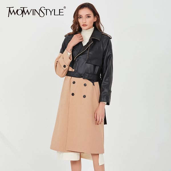 twotwinstyle patchwork windbreaker for women lapel long sleeve high waist lace up hit color casual windbreakers female 2020 tide 1028, Tan;black
twotwinstyle patchwork windbreaker for women lapel long sleeve high waist lace up hit color casual windbreakers female 2020 tide 1028, Tan;black