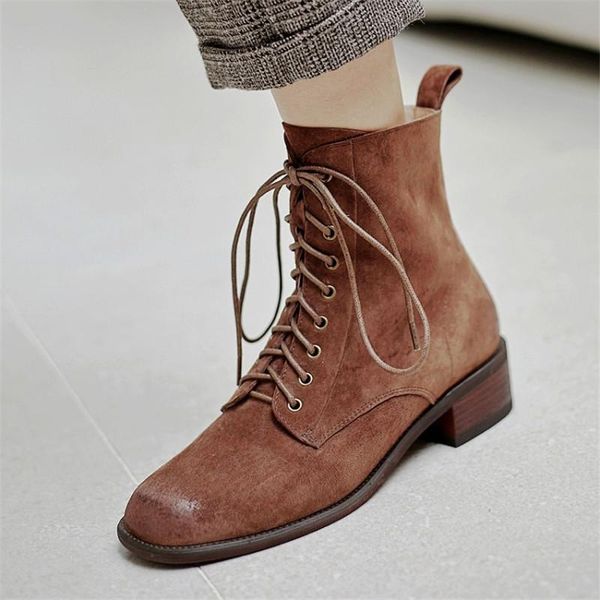 pxelena brand new women suede leather motorcycle ankle boots med heels lace up shoes autumn winter plus size 34-42, Black
pxelena brand new women suede leather motorcycle ankle boots med heels lace up shoes autumn winter plus size 34-42, Black