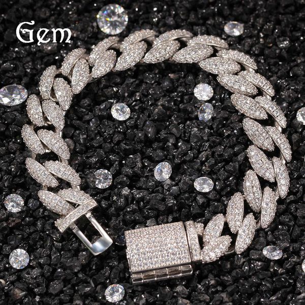 hip hop gumeng men's personalized cuba chain bracelet 12mm3d micro inlaid zircon trend bracelet, Silver
hip hop gumeng men's personalized cuba chain bracelet 12mm3d micro inlaid zircon trend bracelet, Silver