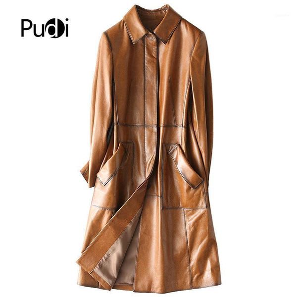 pudi 2020 new women genuine sheep leather coat lady long dress style sheepskin jacket fall/winter trench coats a282171, Black
pudi 2020 new women genuine sheep leather coat lady long dress style sheepskin jacket fall/winter trench coats a282171, Black