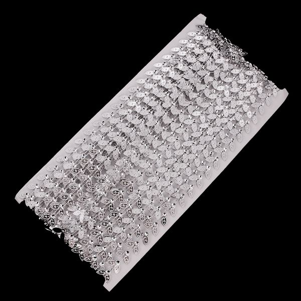 10 yards 1.2cm leaves shape rhinestone chain ribbon trims for crafts wedding decoration sewing applique silver
10 yards 1.2cm leaves shape rhinestone chain ribbon trims for crafts wedding decoration sewing applique silver