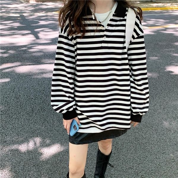 owtuk hong kong style polo collar pullover striped sweater 2020 korean autumn slimming pullover loose casual commuter sleeve long for, Black
owtuk hong kong style polo collar pullover striped sweater 2020 korean autumn slimming pullover loose casual commuter sleeve long for, Black