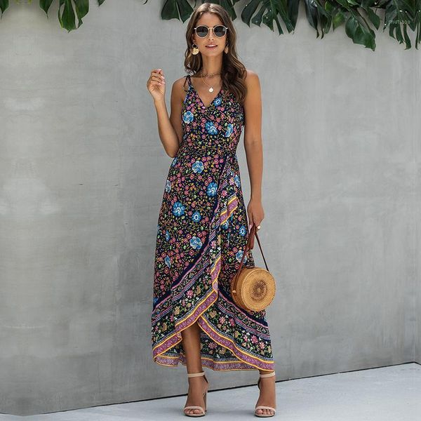 summer casual spaghetti strap dress women sleeveless cotton v neck print long dress1, Black;gray
summer casual spaghetti strap dress women sleeveless cotton v neck print long dress1, Black;gray