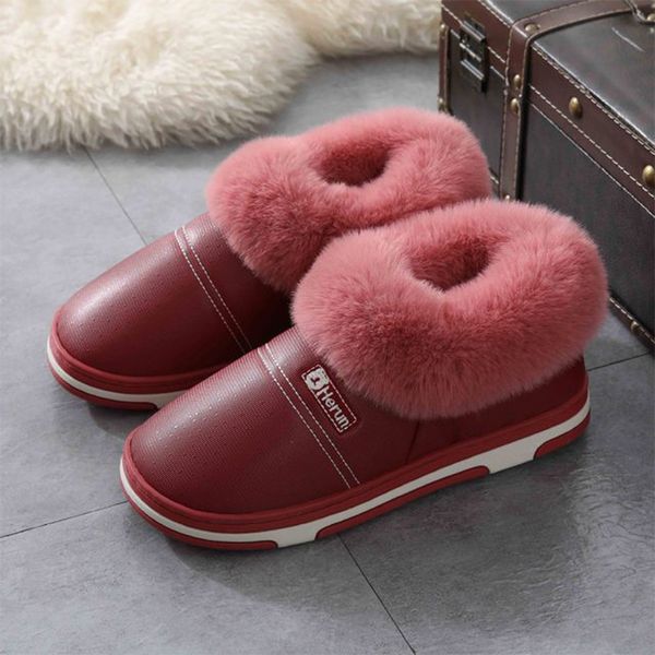 women winter plush couple slippers indoor bedroom warm shoes ladies pu leather waterproof lovers shoe female casual new x1020, Black
women winter plush couple slippers indoor bedroom warm shoes ladies pu leather waterproof lovers shoe female casual new x1020, Black