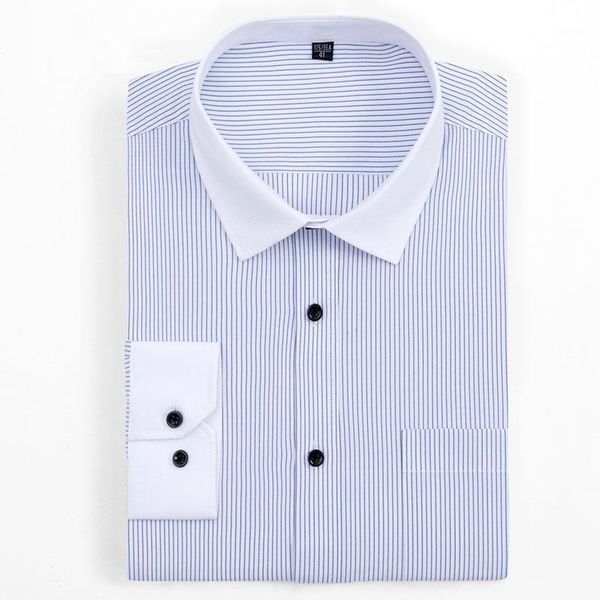 plus size 6xl men's white collar striped dress shirt regular fit long sleeve business formal non-iron men smart casual shirt1, White;black
plus size 6xl men's white collar striped dress shirt regular fit long sleeve business formal non-iron men smart casual shirt1, White;black