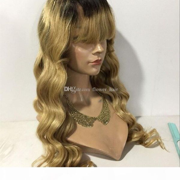 ombre wavy with bangs for black women brazilian human virgin hair glueless full lace wigs with natural baby hair front lace wig, Black;brown
ombre wavy with bangs for black women brazilian human virgin hair glueless full lace wigs with natural baby hair front lace wig, Black;brown