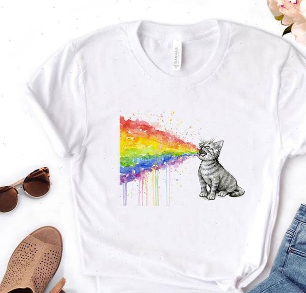 kitten cat puking rainbow print women tshirt cotton casual t shirt gift for lady yong girl tee pm 133, White
kitten cat puking rainbow print women tshirt cotton casual t shirt gift for lady yong girl tee pm 133, White