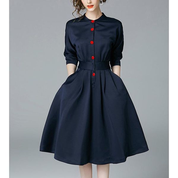 fannic new spring autumn vintage dresses women slim 3/4 sleeve a line office wear elegant laides work dresses, Black;gray
fannic new spring autumn vintage dresses women slim 3/4 sleeve a line office wear elegant laides work dresses, Black;gray