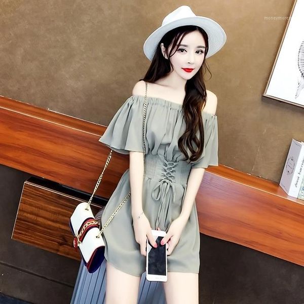 women's jumpsuits & rompers 2021 summer women fashion off shoulder female lace up overalls high waist romper solid stretch playsuit t23, Black;white
women's jumpsuits & rompers 2021 summer women fashion off shoulder female lace up overalls high waist romper solid stretch playsuit t23, Black;white