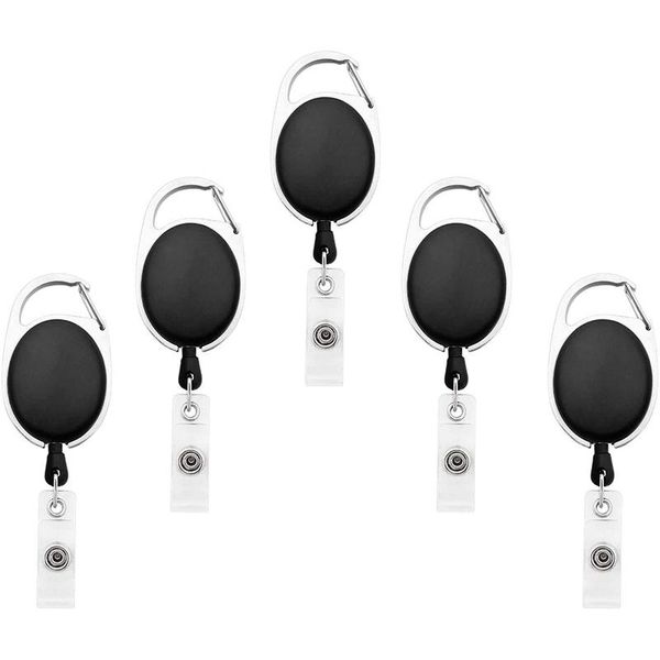 5pcs retractable badge holder carabiner reel clip on id card holders for id card key badge holder and belt clip (black, Silver
5pcs retractable badge holder carabiner reel clip on id card holders for id card key badge holder and belt clip (black, Silver
