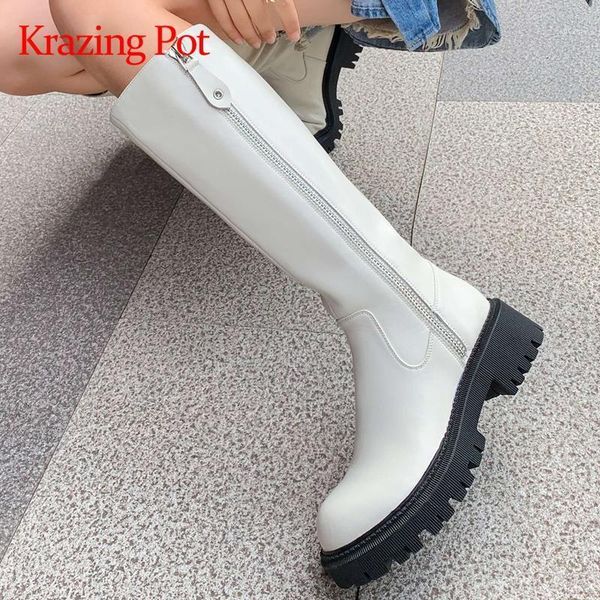 krazing pot 2020 limited customization big size riding boots cow leather round toe zipper thick bottom knee-high boots l181, Black
krazing pot 2020 limited customization big size riding boots cow leather round toe zipper thick bottom knee-high boots l181, Black