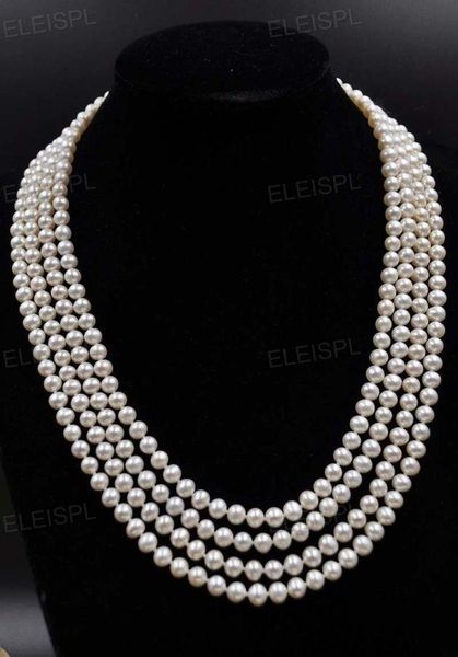 new fine 4strands 7-8mm white genuine cultured pearl necklace 17" earring set, Silver
new fine 4strands 7-8mm white genuine cultured pearl necklace 17" earring set, Silver