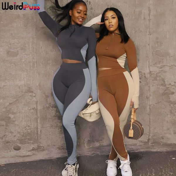weird puss women tracksuit skinny stretchy long sleeve crop +sporty leggings zipper matching patchwork fitness streetwear, Gray
weird puss women tracksuit skinny stretchy long sleeve crop +sporty leggings zipper matching patchwork fitness streetwear, Gray