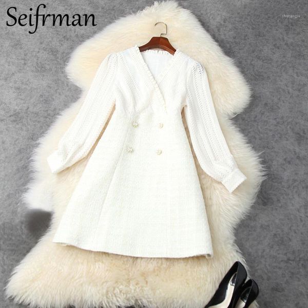 seifrmann autumn women fashion runway party short dress lantern sleeve lace double breasted elegant bodycon ladies a-line dress1, Black;gray
seifrmann autumn women fashion runway party short dress lantern sleeve lace double breasted elegant bodycon ladies a-line dress1, Black;gray