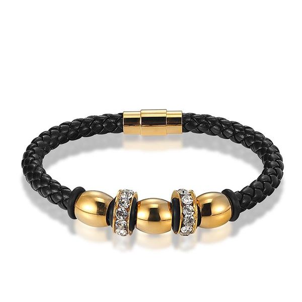 janeyacy stainless steel leather bracelet men bracelet personality rhinestones women jewelry preferred, Black
janeyacy stainless steel leather bracelet men bracelet personality rhinestones women jewelry preferred, Black