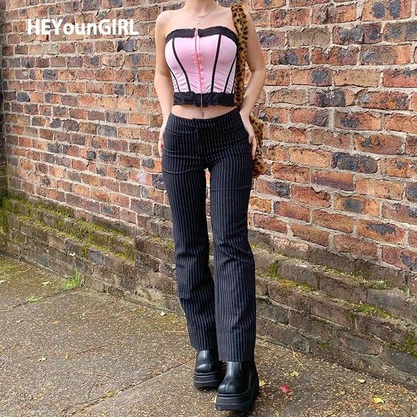 heyoungirl black striped skinny long trousers ladies casual high waist suit pants capris high street straight joggers women 2020, Black;white
heyoungirl black striped skinny long trousers ladies casual high waist suit pants capris high street straight joggers women 2020, Black;white