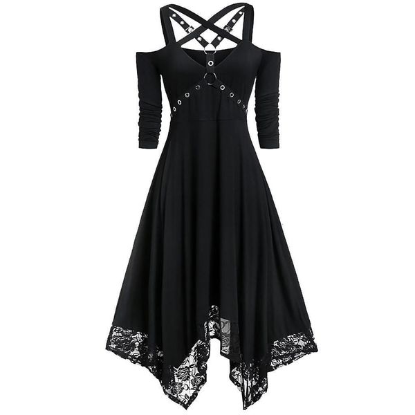 womens gothic halloween dress bohemian dresses ladies simple casual dresses plus size strapless lace half sleeve gothic lace dress, Black;gray
womens gothic halloween dress bohemian dresses ladies simple casual dresses plus size strapless lace half sleeve gothic lace dress, Black;gray