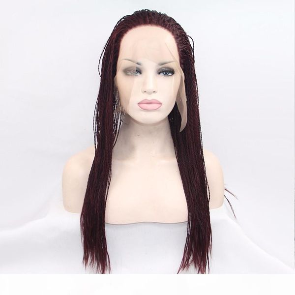 selling micro braid wig with baby hair burgundy synthetic lace front wig heat resistant fiber braided box braids wig for black women 
selling micro braid wig with baby hair burgundy synthetic lace front wig heat resistant fiber braided box braids wig for black women