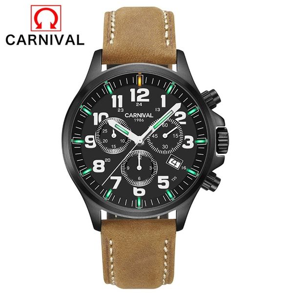 carnival men's luxury t25 tritium watches men sport chronograph quartz watch male waterproof military wristwatches reloj hombre t200409, Slivery;brown
carnival men's luxury t25 tritium watches men sport chronograph quartz watch male waterproof military wristwatches reloj hombre t200409, Slivery;brown