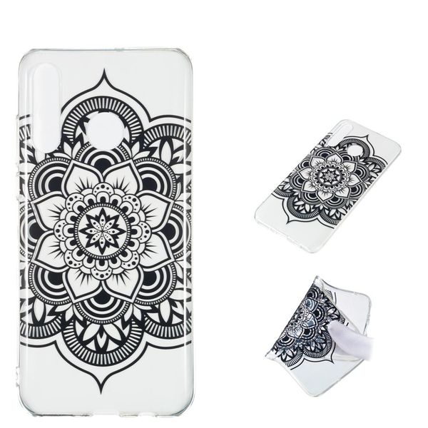 datura noir pattern highly transparent tpu protective case for huawei p30 lite