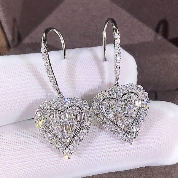 2021 luxury shiny zircon heart dorp dangle earrings brand designer earrings for women wedding jewelry drop shipping, Silver
2021 luxury shiny zircon heart dorp dangle earrings brand designer earrings for women wedding jewelry drop shipping, Silver