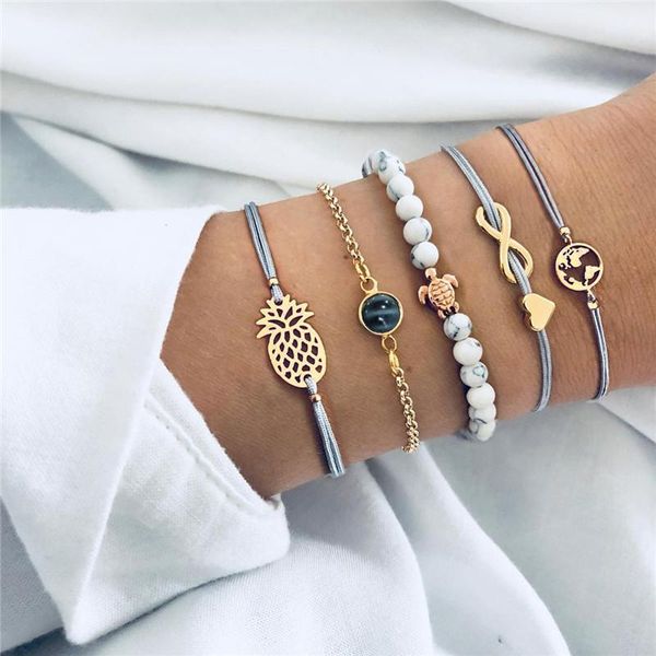 30 styles women girls mix round alloy crystal charm bracelets fashion boho heart map pineapple bracelets sets jewelry gift, Black
30 styles women girls mix round alloy crystal charm bracelets fashion boho heart map pineapple bracelets sets jewelry gift, Black