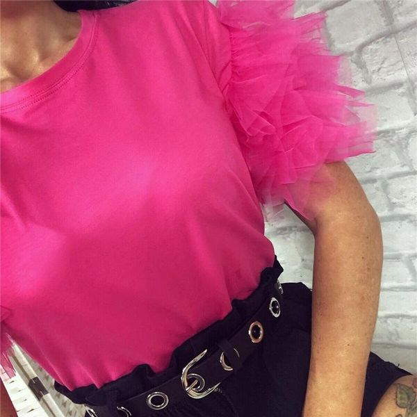 women's blouses & shirts 2021 fashion elegant women summer lace tulle ruffle short puff sleeve shirt ladies solid sim casual blouse top, White
women's blouses & shirts 2021 fashion elegant women summer lace tulle ruffle short puff sleeve shirt ladies solid sim casual blouse top, White