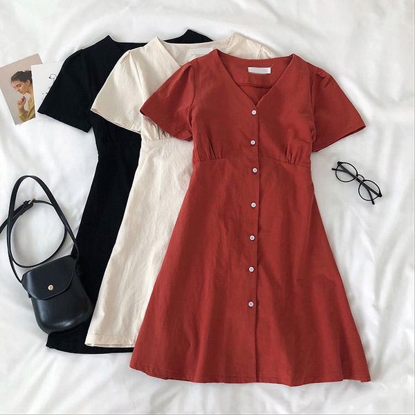 solid 2020 summer dress v neck a-line student sweet vestidos short sleeve bandage bow chic dresses women retro1, White;black
solid 2020 summer dress v neck a-line student sweet vestidos short sleeve bandage bow chic dresses women retro1, White;black
