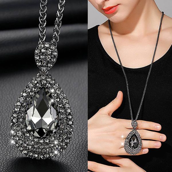 necklace designer luxury long chain necklaces & pendants for women 2022 fashion waterdrop gray crystal necklace female colli, Silver
necklace designer luxury long chain necklaces & pendants for women 2022 fashion waterdrop gray crystal necklace female colli, Silver
