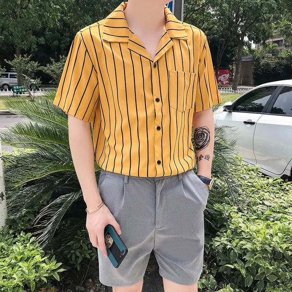 suit collar pinstripe yellow shirts mens vintage shorts sleeves white elegant fashion mens clothing social casual blouse 20201, White;black
suit collar pinstripe yellow shirts mens vintage shorts sleeves white elegant fashion mens clothing social casual blouse 20201, White;black
