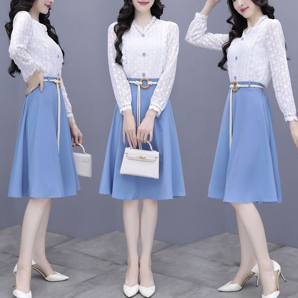 2020 dresslace dresslace dress autumn dress new temperament goddess fan light mature style french style thin skirt two piece suit mouaw moua, Gray
2020 dresslace dresslace dress autumn dress new temperament goddess fan light mature style french style thin skirt two piece suit mouaw moua, Gray
