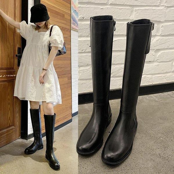 long boots women's autumn new style zipper flat boots comfortable wear-resistant high korean casual stovepipe women, Black
long boots women's autumn new style zipper flat boots comfortable wear-resistant high korean casual stovepipe women, Black