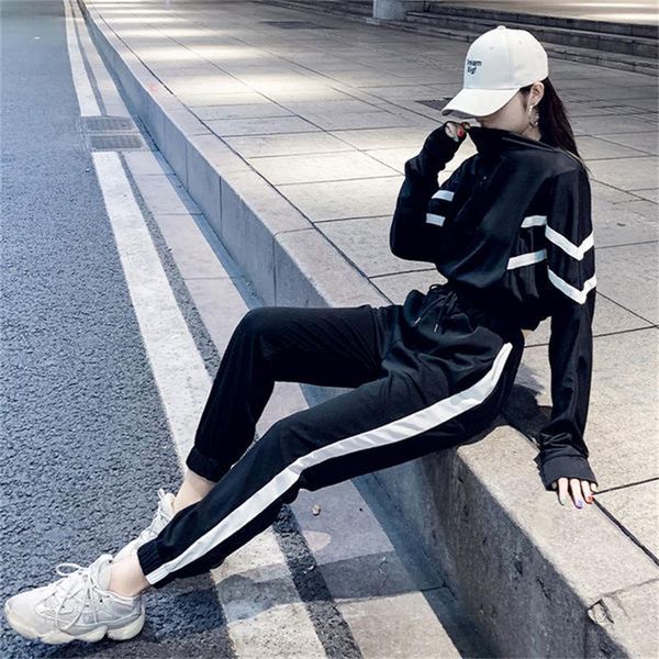women's tracksuits 2021 autumn suit women loose casual sports fashion black two-piece female large size s-2xl, Gray
women's tracksuits 2021 autumn suit women loose casual sports fashion black two-piece female large size s-2xl, Gray