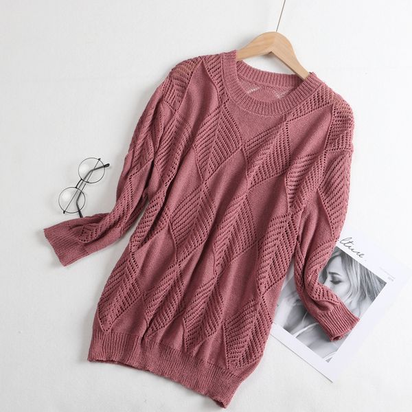 2021 new spring summer three quarter sleeve women sweater vintage geometric argyle pullover o neck knitted jumper pull femme bfs2, White;black
2021 new spring summer three quarter sleeve women sweater vintage geometric argyle pullover o neck knitted jumper pull femme bfs2, White;black