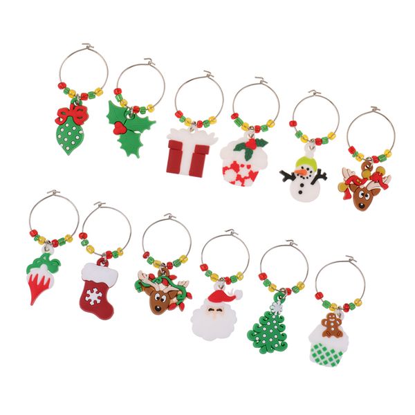 12pcs/set christmas santa claus snowman reindeer wine glass charms marker rings home xmas party table decorations
12pcs/set christmas santa claus snowman reindeer wine glass charms marker rings home xmas party table decorations