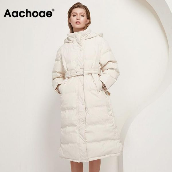aachoae chic women solid long parka coat with belt 2020 winter thick warm hooded parkas long sleeve pockets cotton-padded jacket, Black
aachoae chic women solid long parka coat with belt 2020 winter thick warm hooded parkas long sleeve pockets cotton-padded jacket, Black