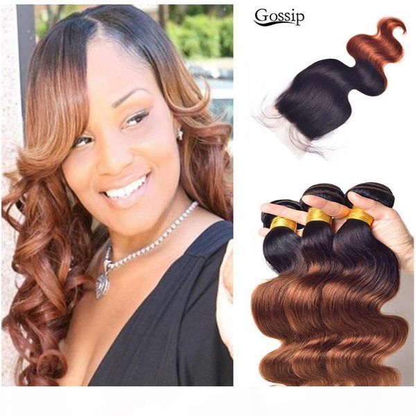 new color brazilian human virgin hair two tone #1b 33 brown ombre hair with closure honey blonde hair with ombre lace closure, Black;brown
new color brazilian human virgin hair two tone #1b 33 brown ombre hair with closure honey blonde hair with ombre lace closure, Black;brown