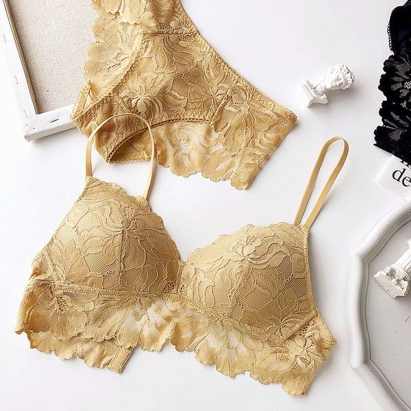 wriufred lace wire thin section lingerie set comfortable triangle cup bra sets gathered underwear seamless women bras, Black;white
wriufred lace wire thin section lingerie set comfortable triangle cup bra sets gathered underwear seamless women bras, Black;white