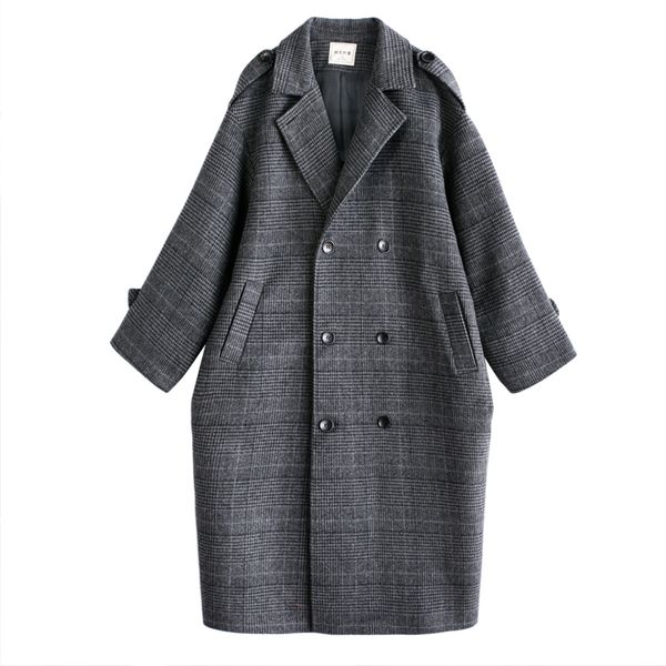 2020 new winter thick loose over-the-knee woolen women mid-length korean tartan coat q1219, Black
2020 new winter thick loose over-the-knee woolen women mid-length korean tartan coat q1219, Black