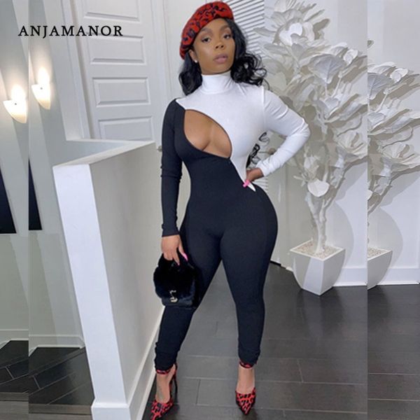 anjamanor black and white patchwork hollow out turtleneck long sleeve bodycon jumpsuit club wear one piece outfits d37-ab01 y200422, Black;white
anjamanor black and white patchwork hollow out turtleneck long sleeve bodycon jumpsuit club wear one piece outfits d37-ab01 y200422, Black;white
